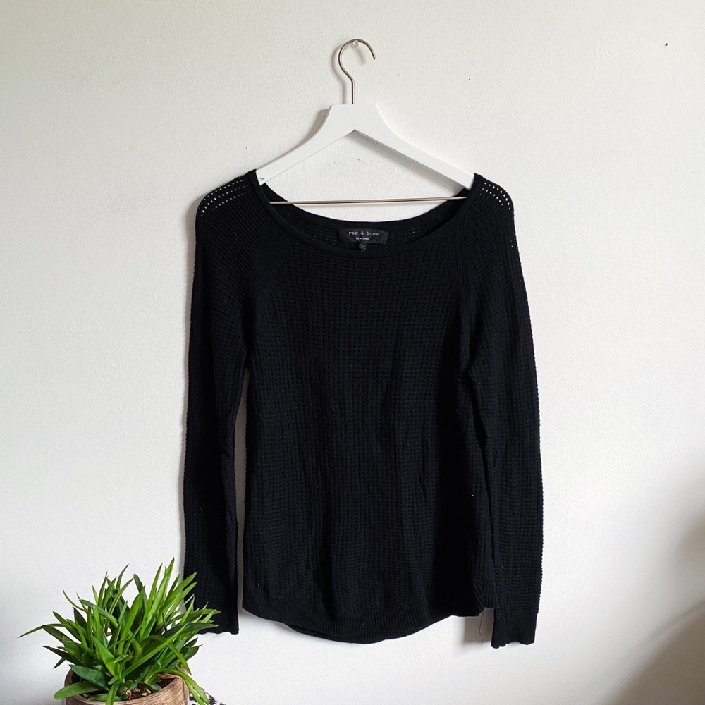 Rag & Bone Perforated Sweater Black